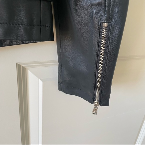 Emporio Armani Black Lambskin Nappa Leather Moto Biker Jacket - Picture 4 of 15